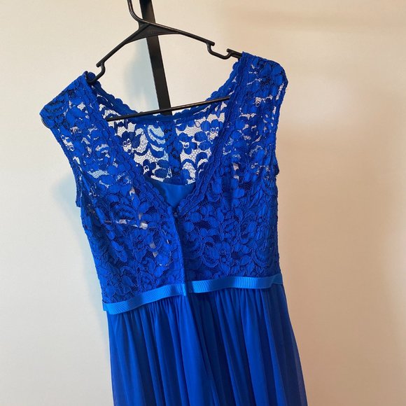 Long Bridesmaid Dress with Lace Bodice (David's) - Picture 4 of 7